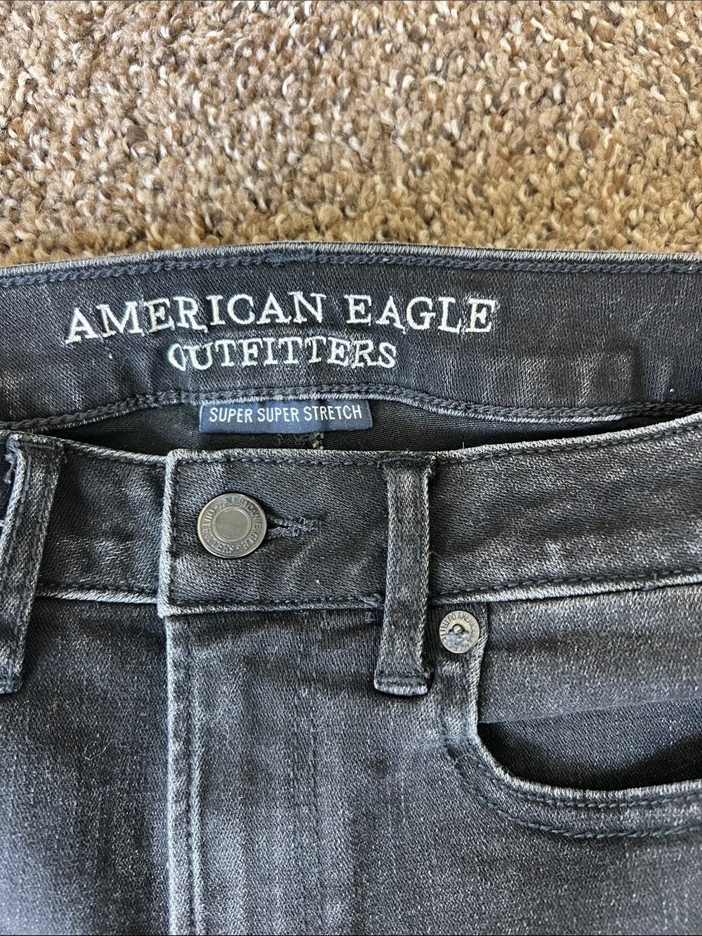 American Eagle Outfitters Black Roll-Cuff Denim Shorts - Picture 2 of 7
